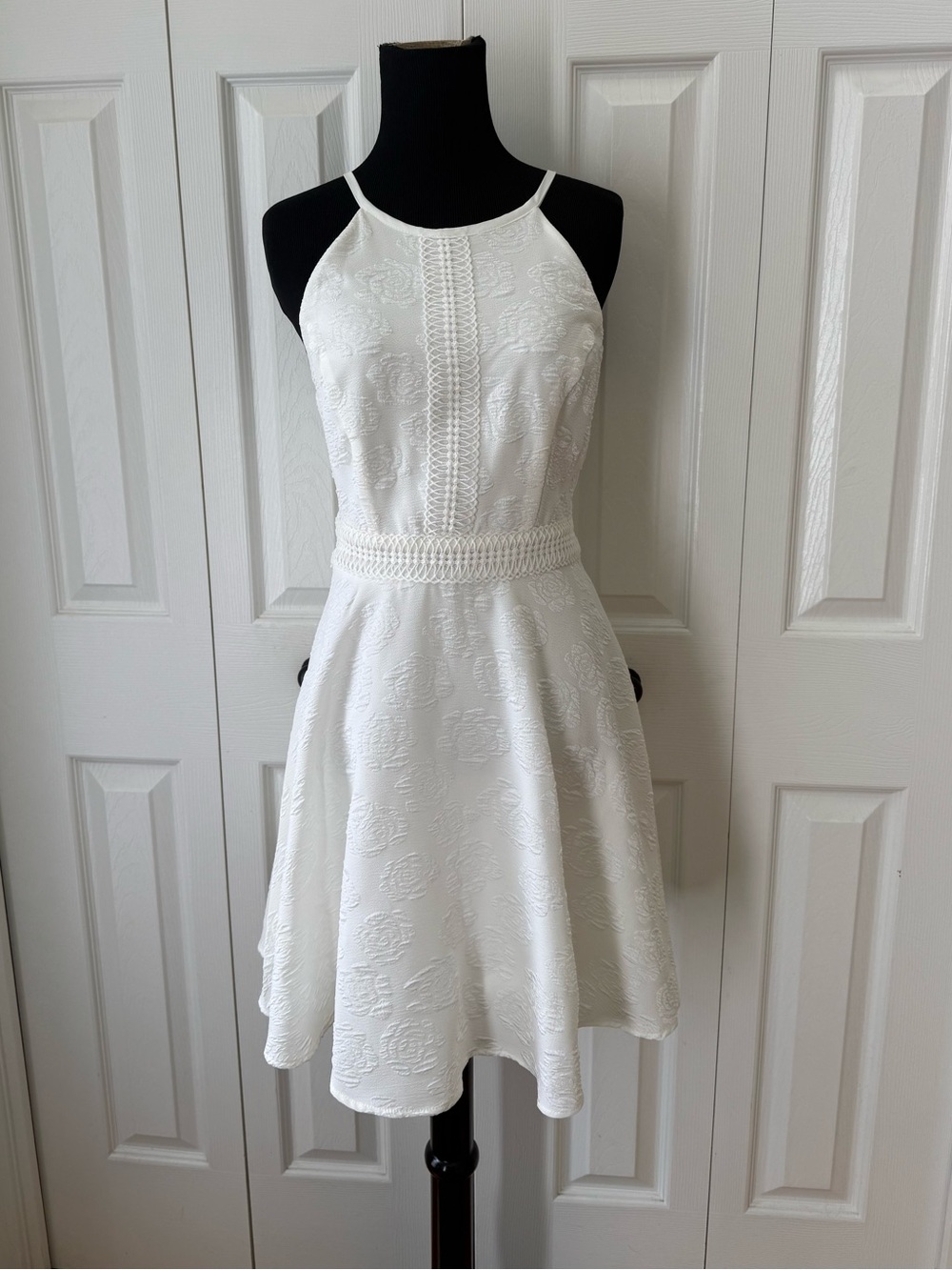 As U Wish White Embossed Dress SZ M